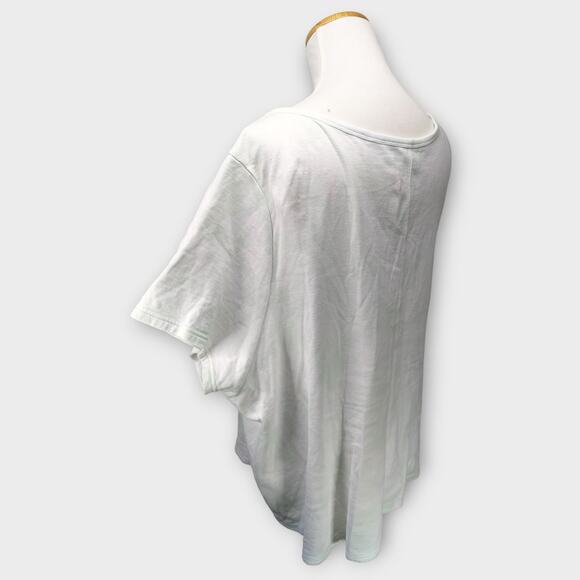 Womens Athleta Activewear White and Light Green Short Sleeve Top Size 3X - Picture 4 of 7